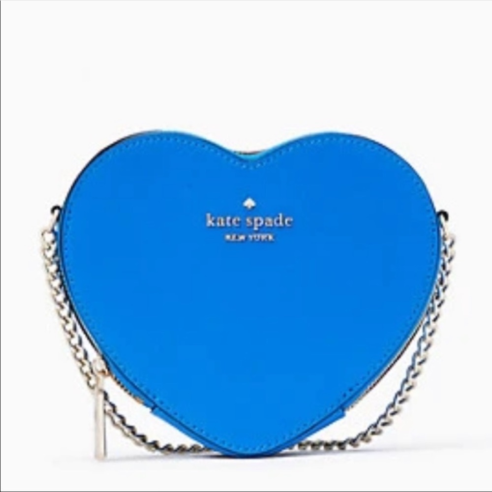 NWT Kate Spade Love Shack Mini heart Crossbody Bag - blue